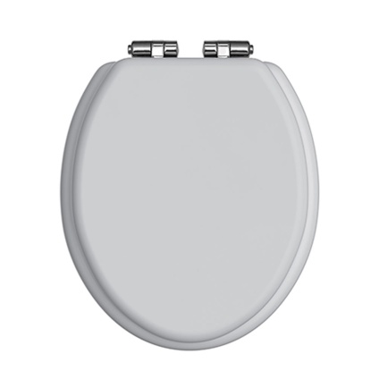 Heritage White Gloss Soft Close WC Seat With Chrome Hinges